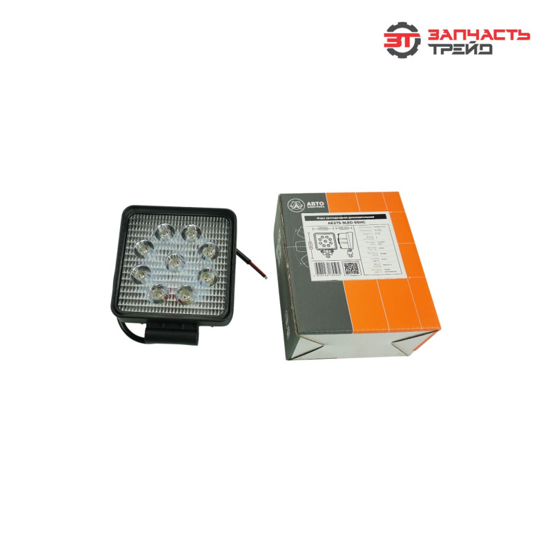 Фара светодиодная AE27S-9LED-55HC квадратная, направленный свет, 9 диодов,27W,(110х55х140)12/24V (AVTOELECTRICA)